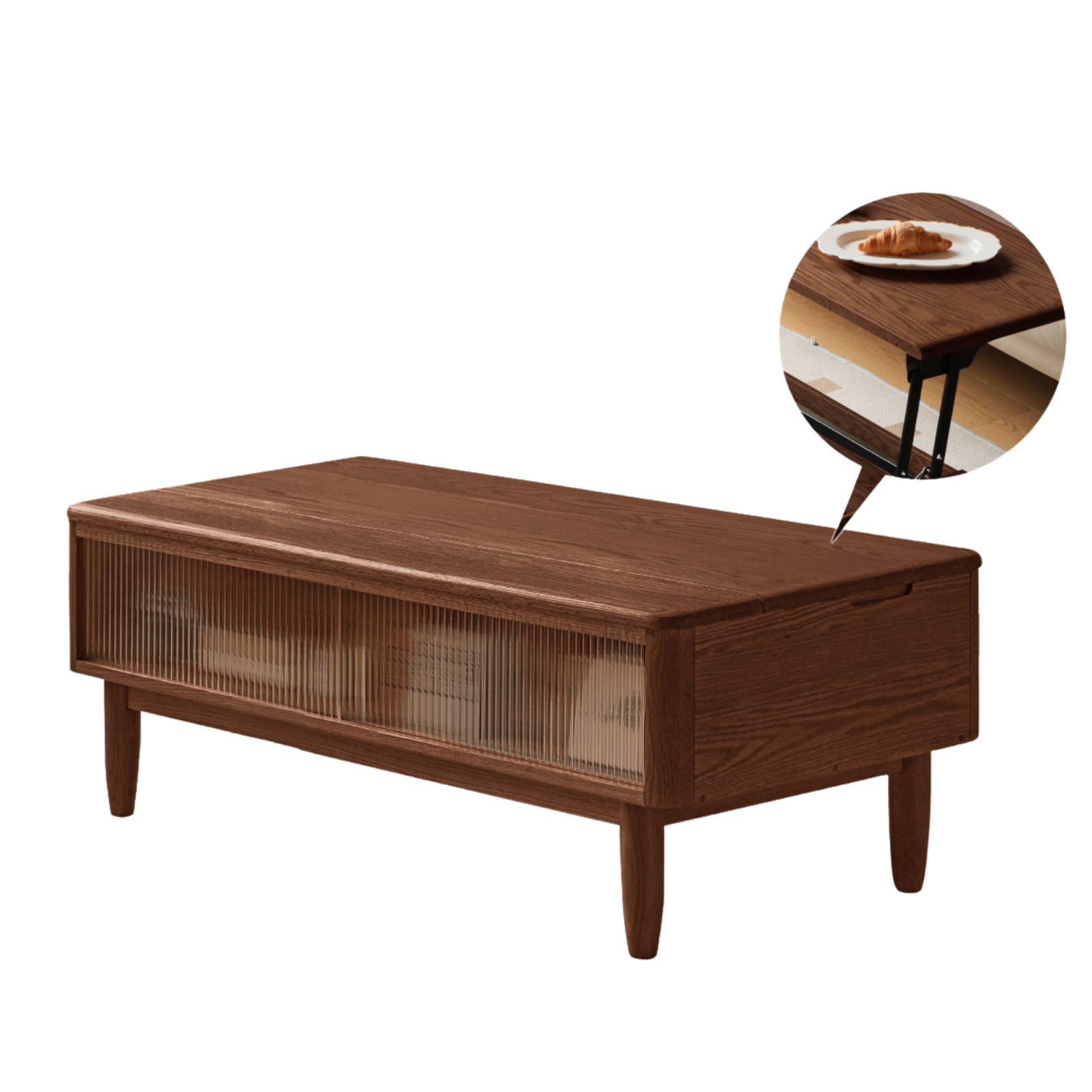 Oak Solid Wood Lift Top Coffee Table
