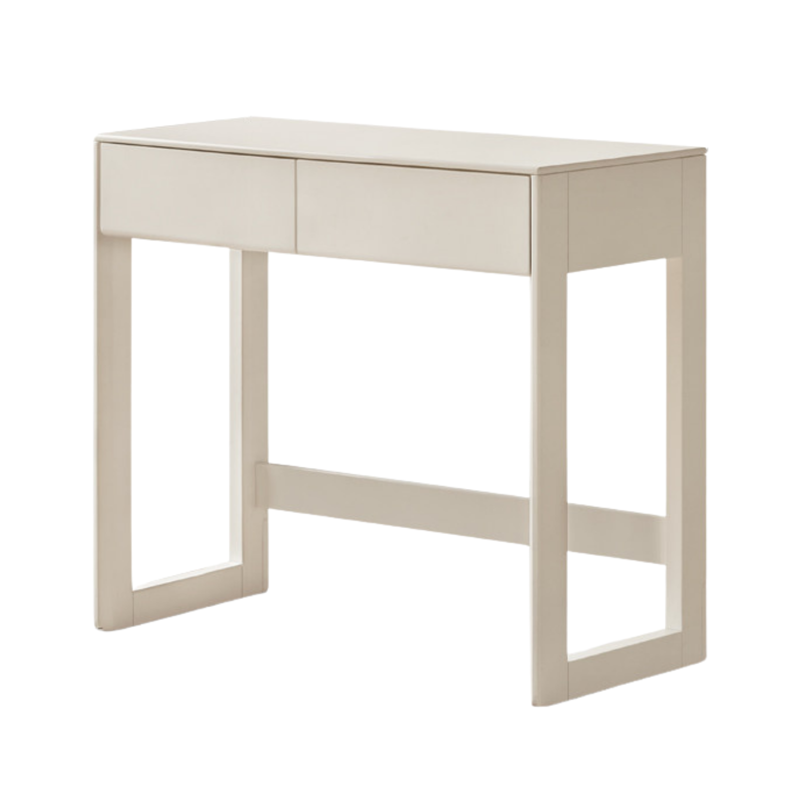 Solid Rubberwood White Cream Wind Vanity Table