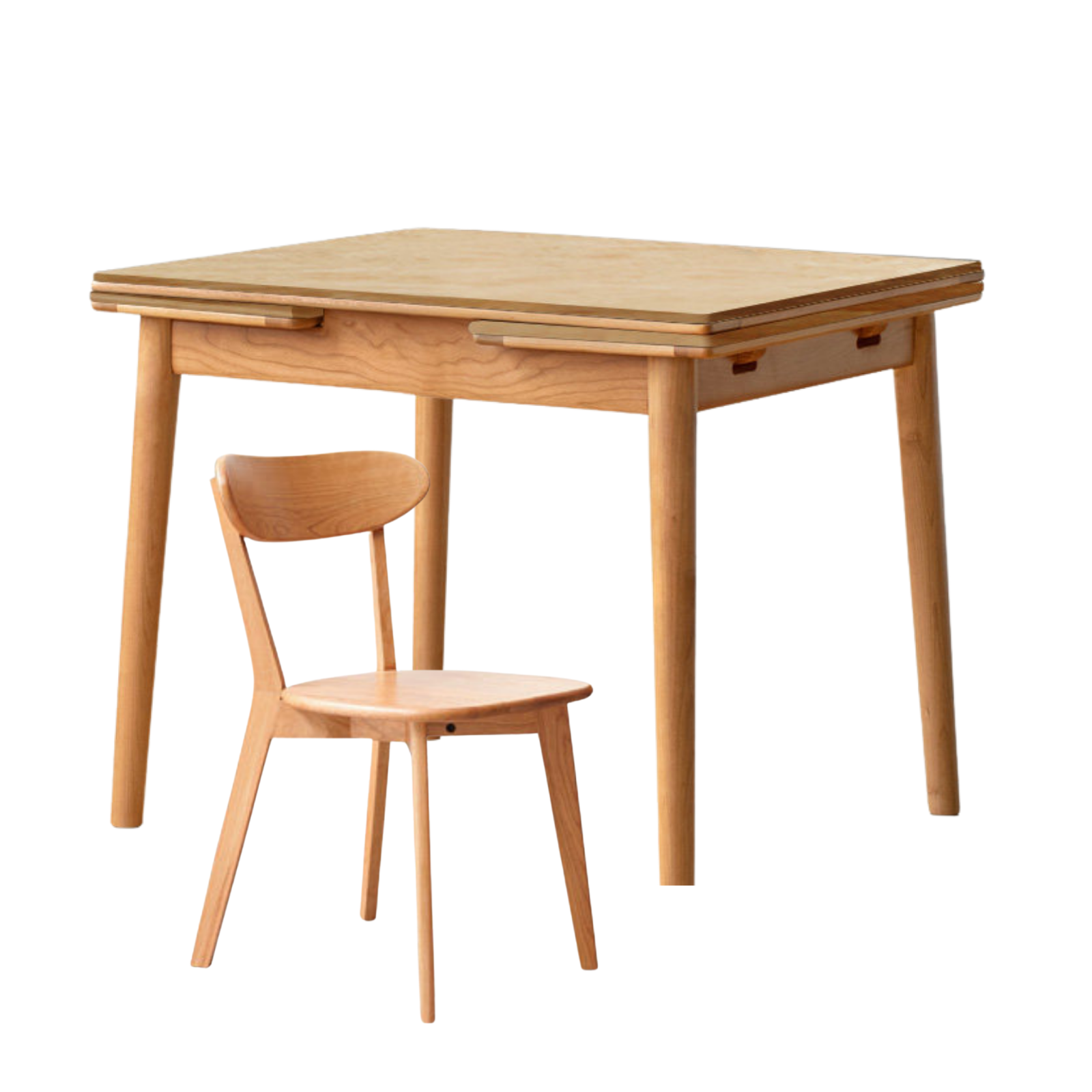 Cherry Solid Wood Extendable Slab Dining Table
