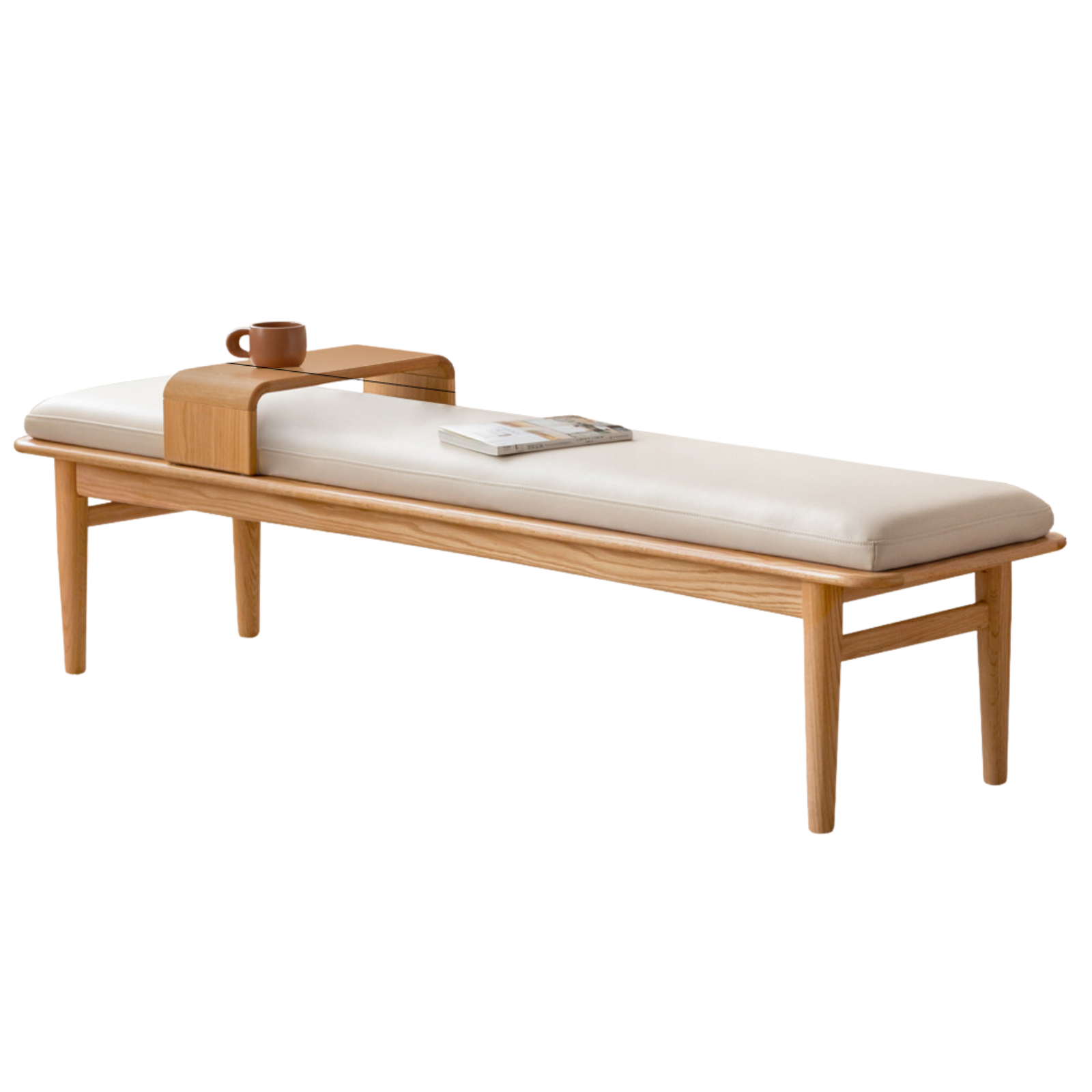 Oak Solid Wood Modern Long Soft Bench