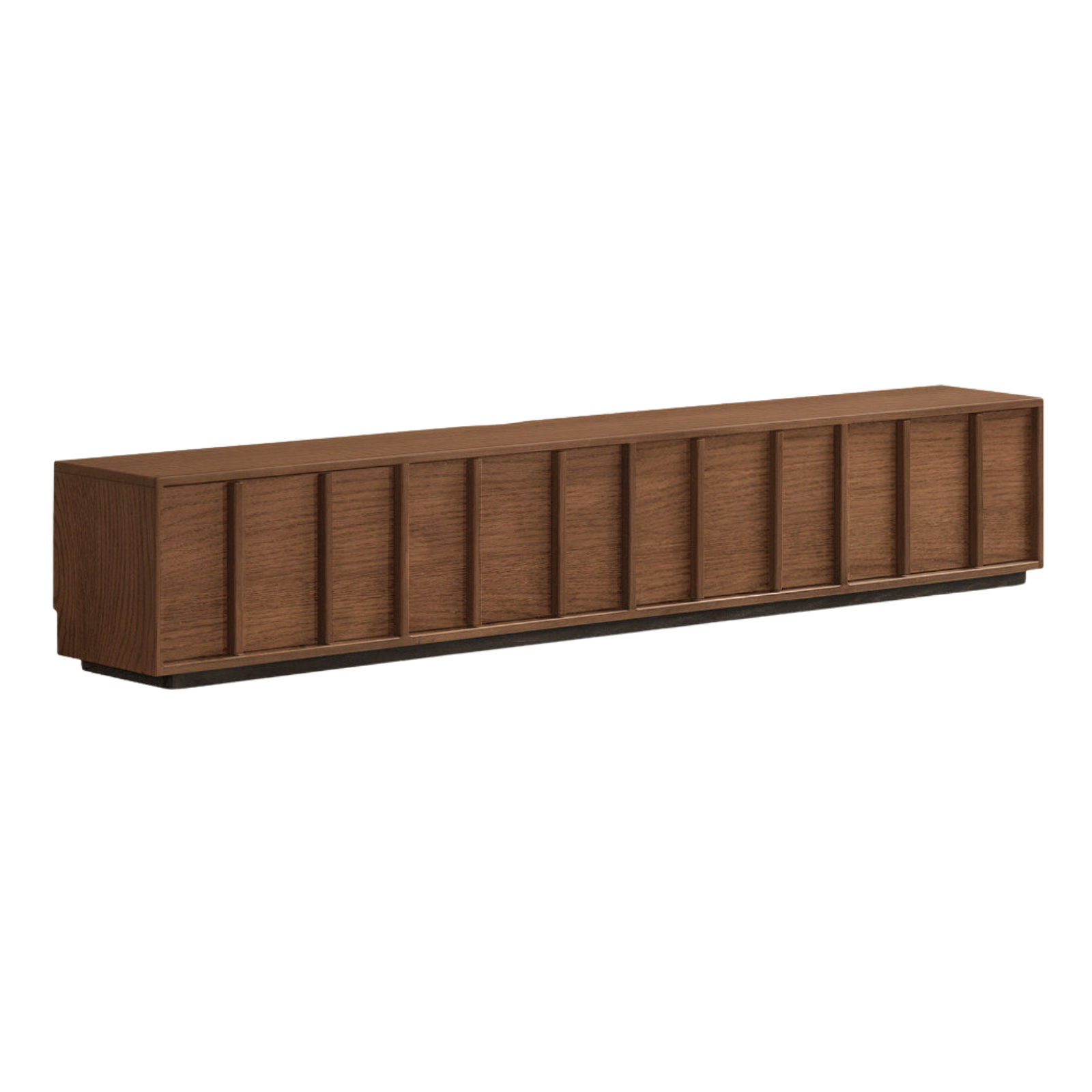 Black Walnut, Oak Solid Wood TV Cabinet with Low Platform Design and Storage