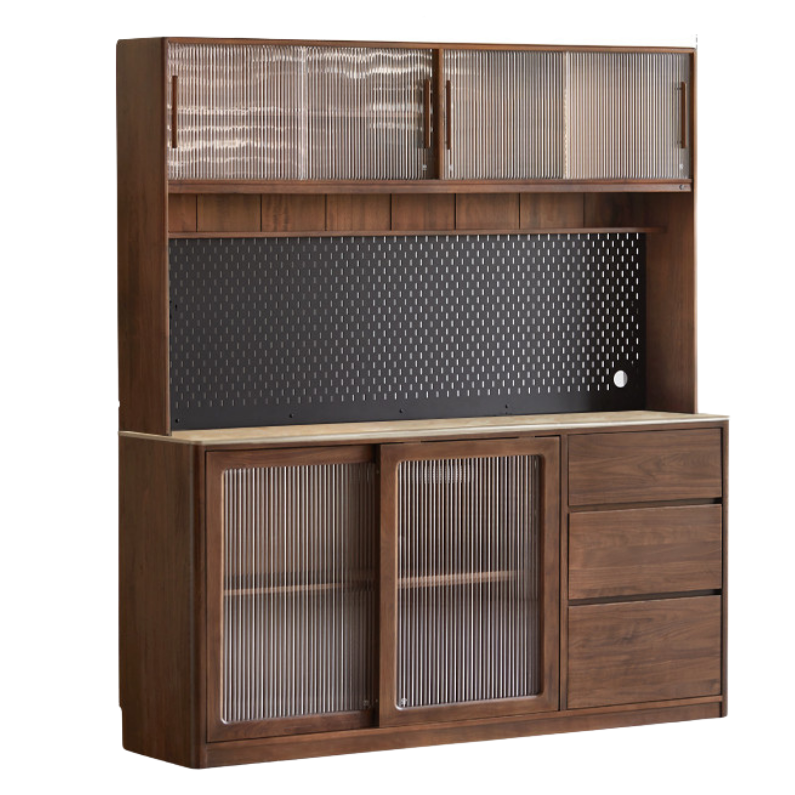 Black Walnut, Ash, Sandalwood Solid Wood Sideboard Hole Storage