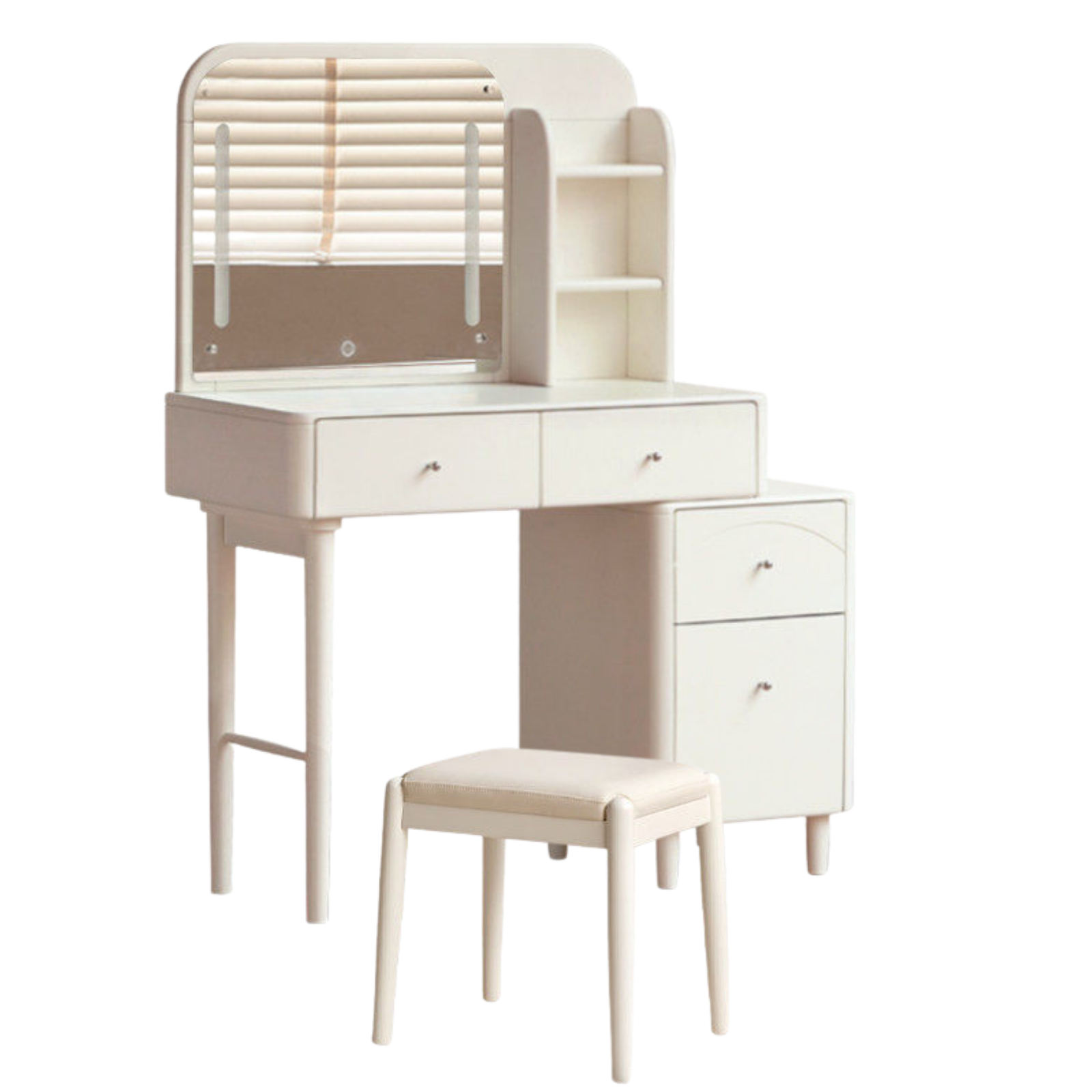 Solid Rubberwood Telescopic Multifunctional Vanity Table