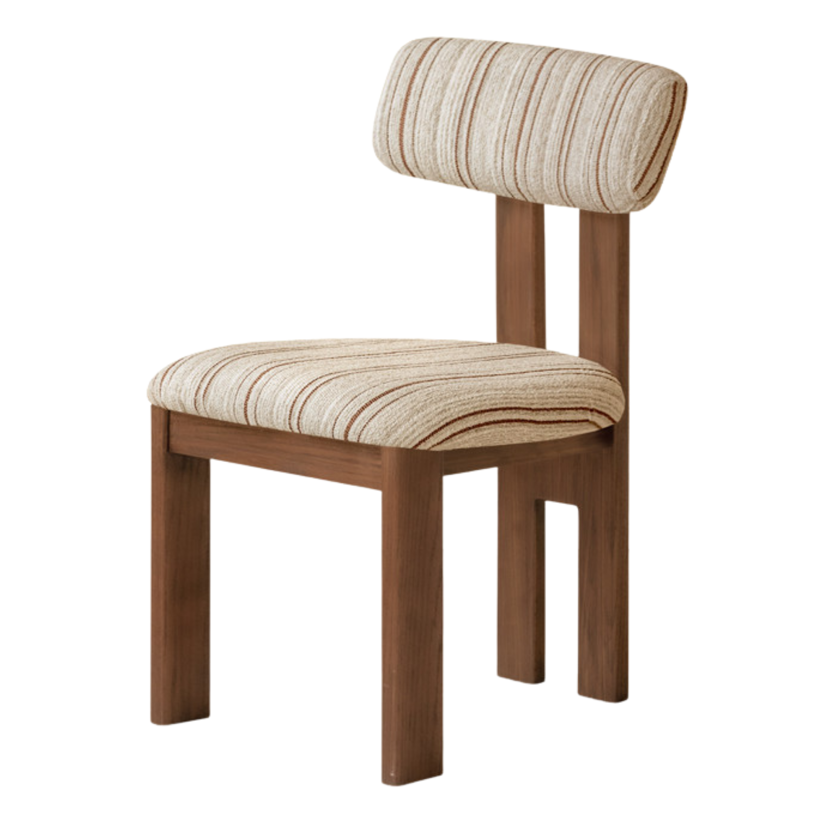 4 pcs -Oak, Black walnut solid wood Upholstered Dining Chair, Postmodern Retro