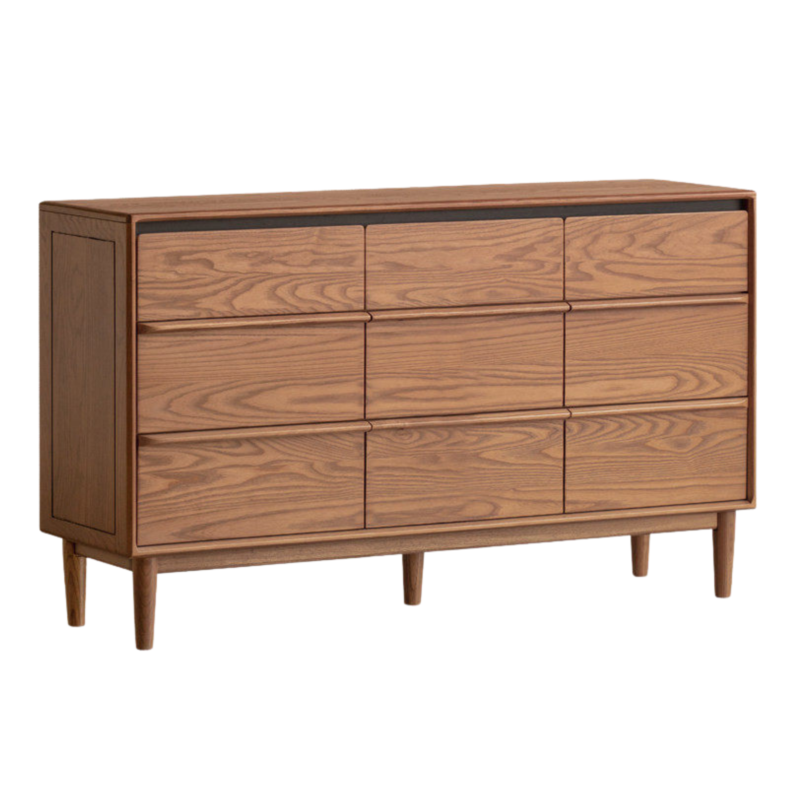 Ash Solid Wood Modern Side Cabinet with Shelved Interior