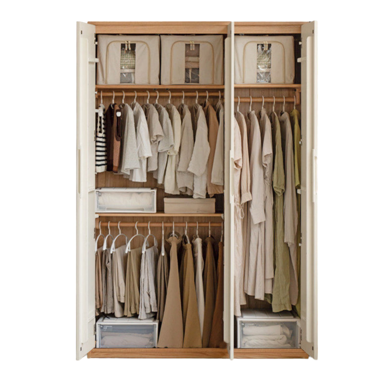 Oak Solid Wood Wardrobe Floor Combination Cabinet.