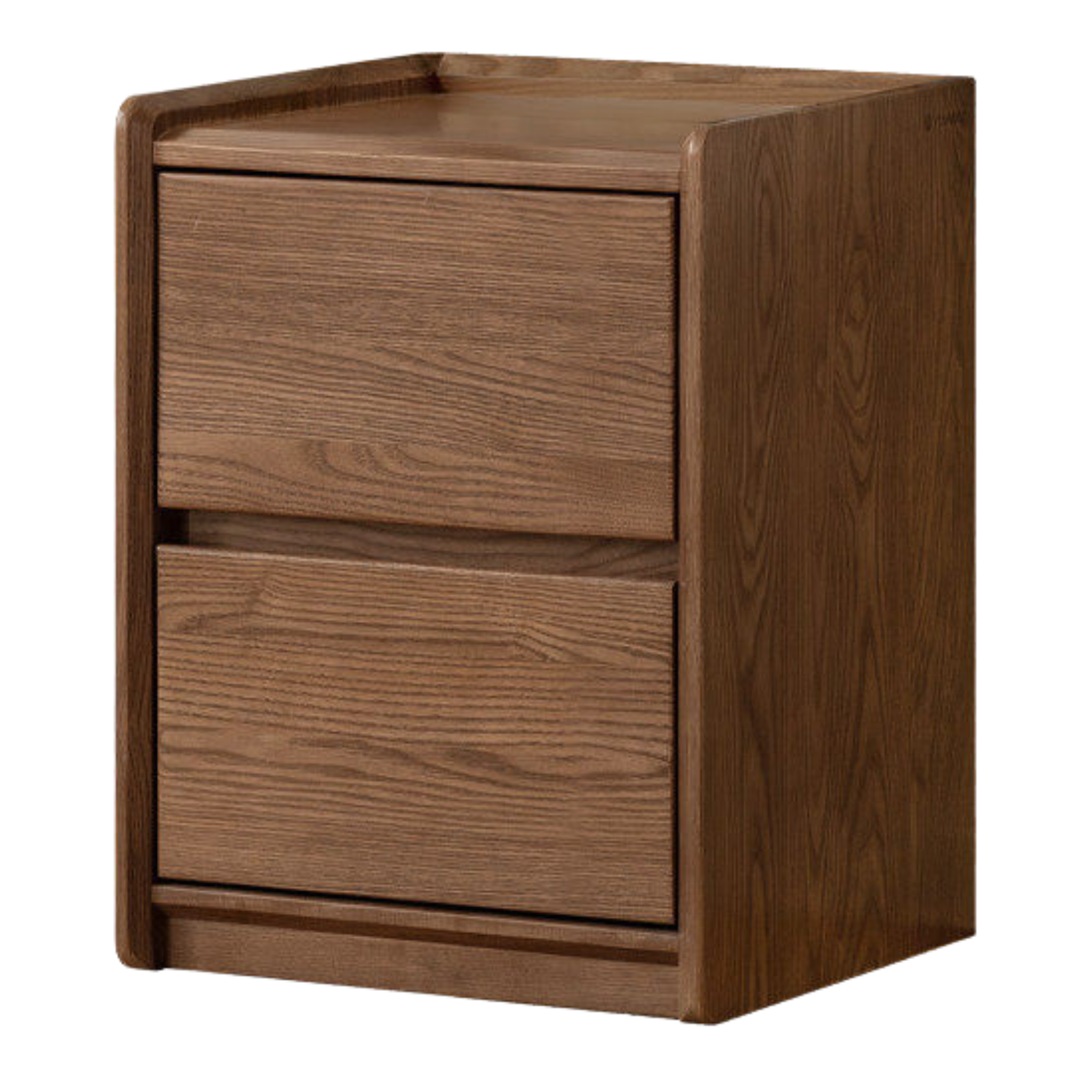 Ash Solid Wood Nightstand with Single Drawer and Open Shelf