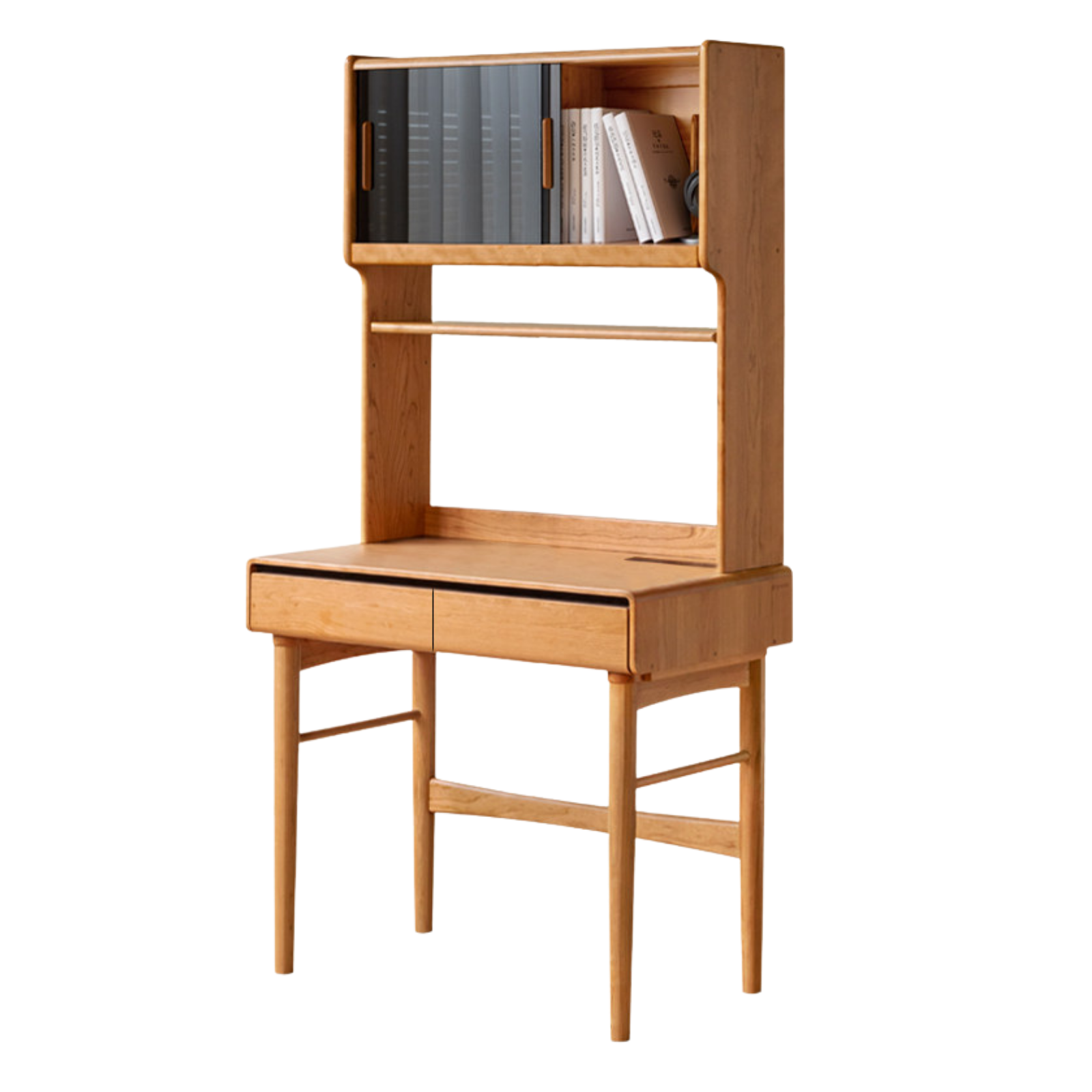 Cherry, Oak Solid Wood Desk With Drawer.