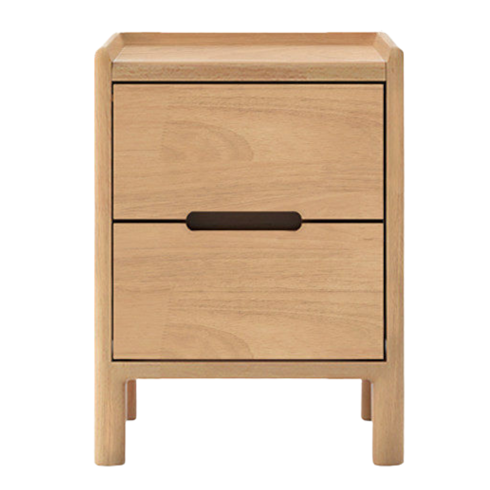 Oak Solid Wood, Solid Rubberwood Nordic Modern Nightstand.