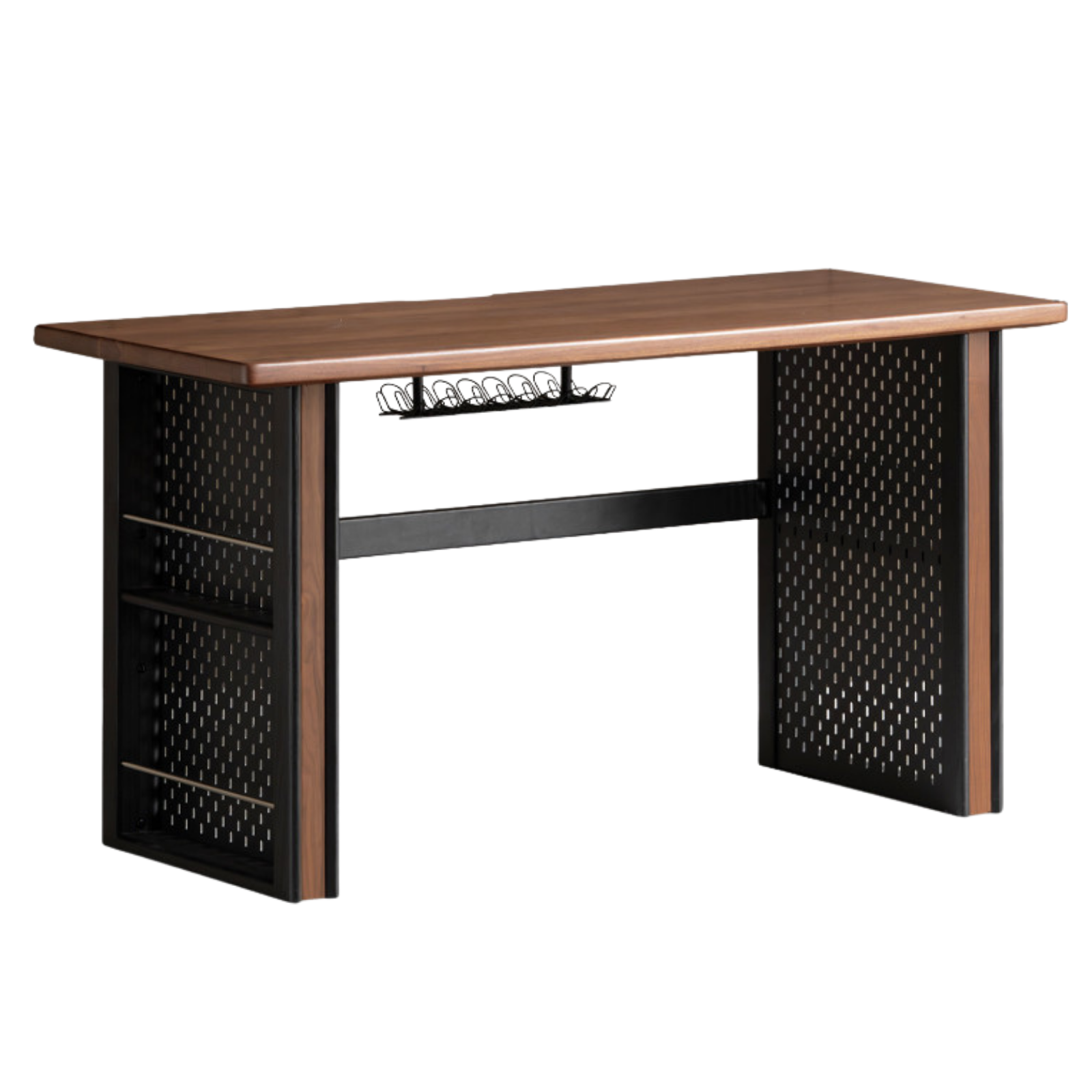 Black Walnut, Merbau Solid Wood Italian Light Luxury Computer Desk