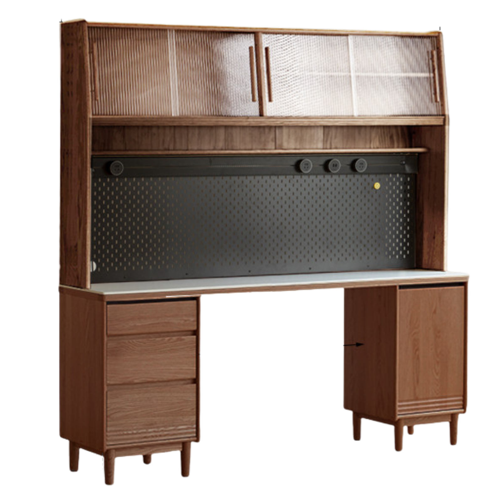 Oak, Ash Solid Wood Modern Rock Board Sideboard