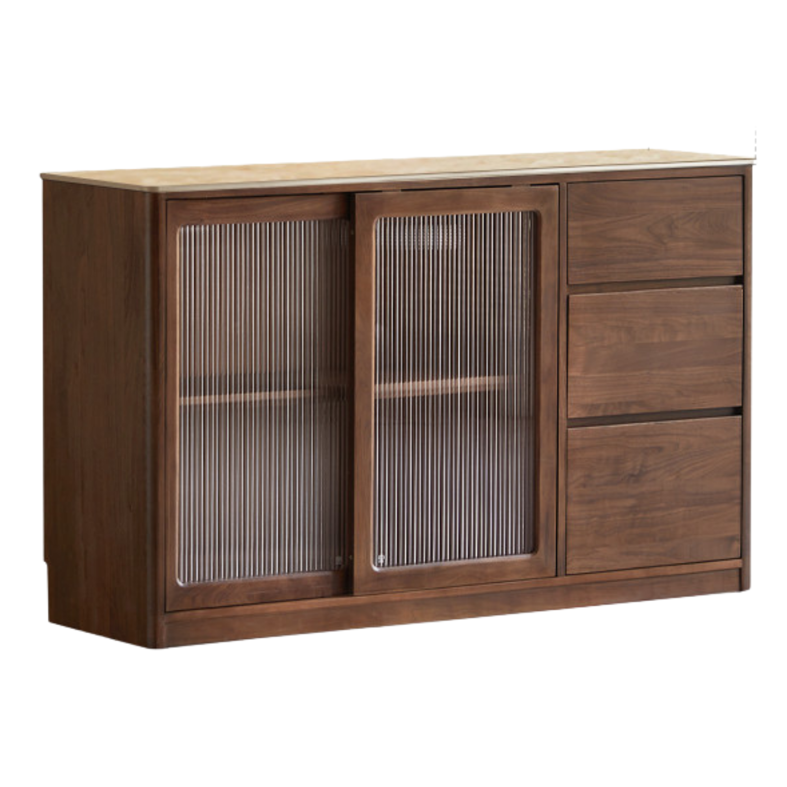 Black Walnut, Ash, Sandalwood Solid Wood Sideboard Hole Storage