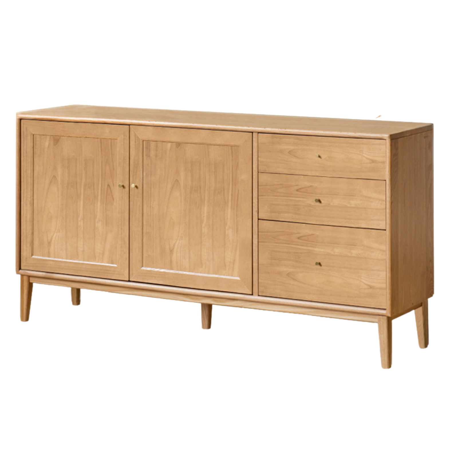 Oak Solid Wood, Solid Rubberwood Classic Sideboard
