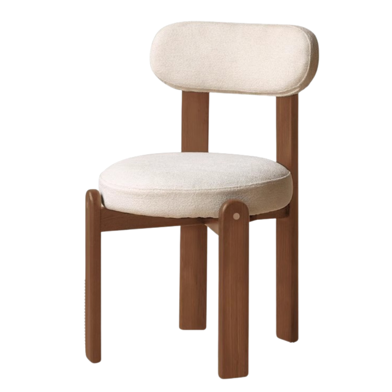 Set 4pcs Black Walnut Solid Wood, Solid Rubberwood Wood Upholstered Dining Chair, Modern Organic