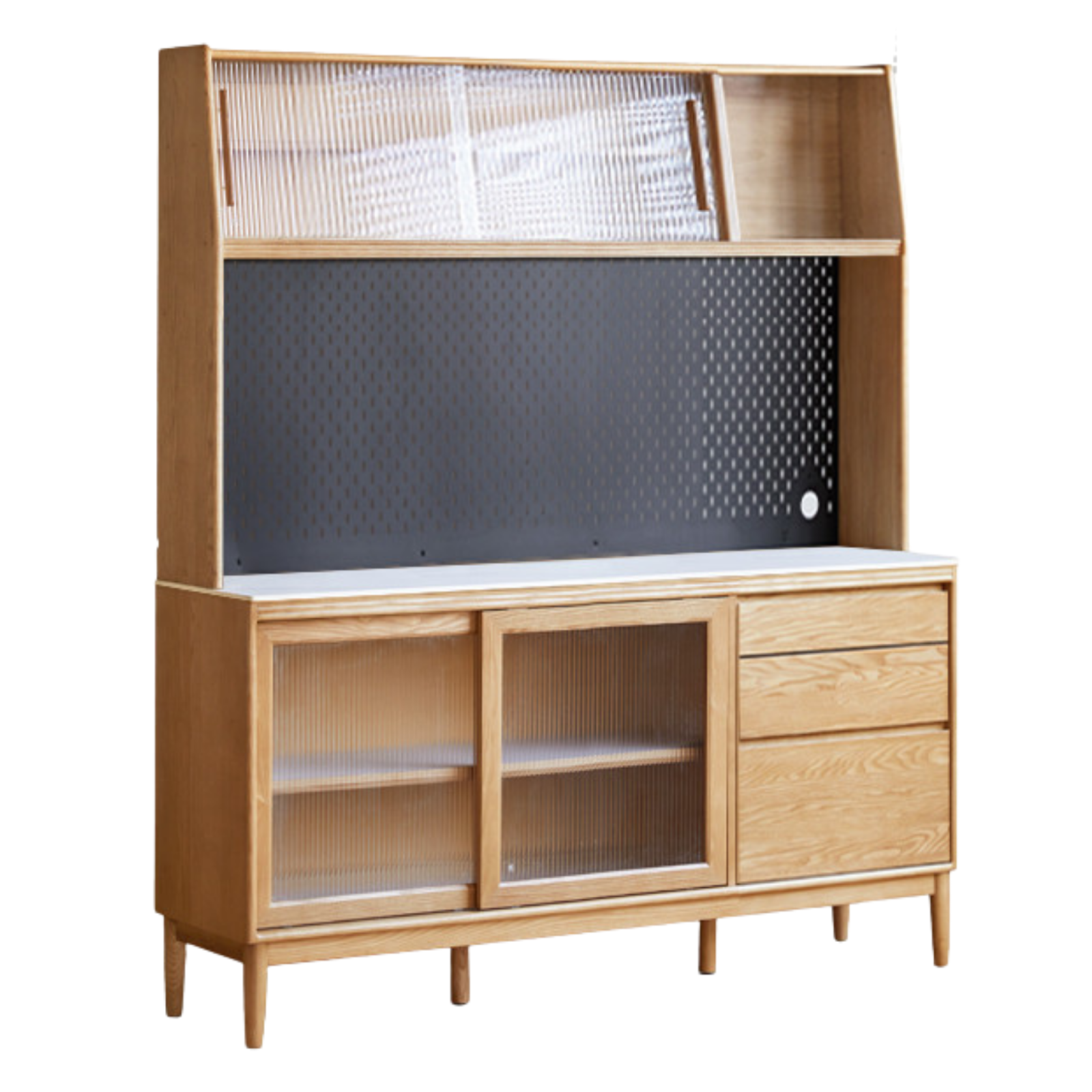 Oak, Ash Solid Wood Large Capacity Storage Sideboard