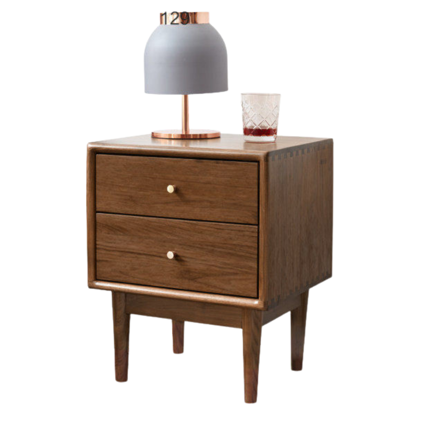 Black Walnut, South American Walnut, Sandalwood Solid Wood Nightstand.