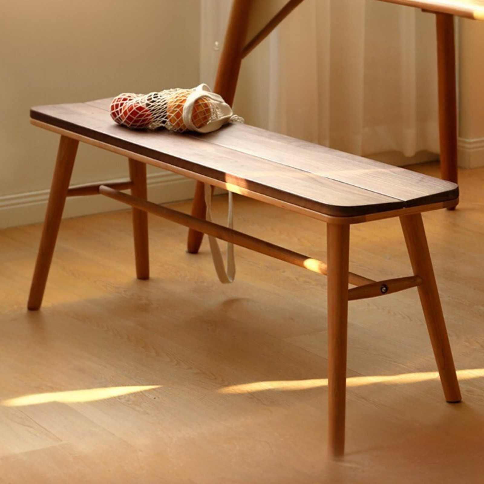 Cherry Solid Wood Long Bench