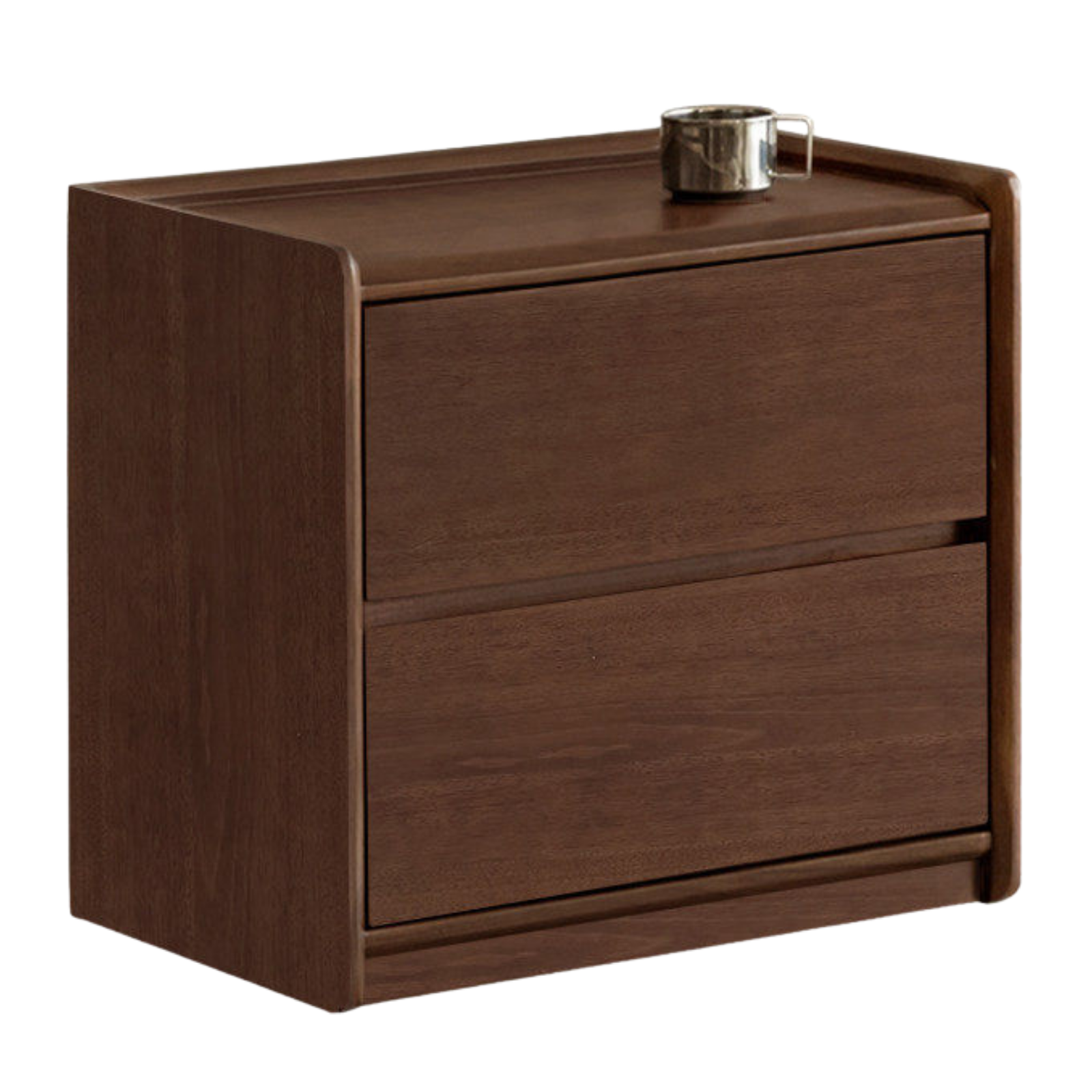 Black Walnut, Sandalwood Solid Wood Nightstand.