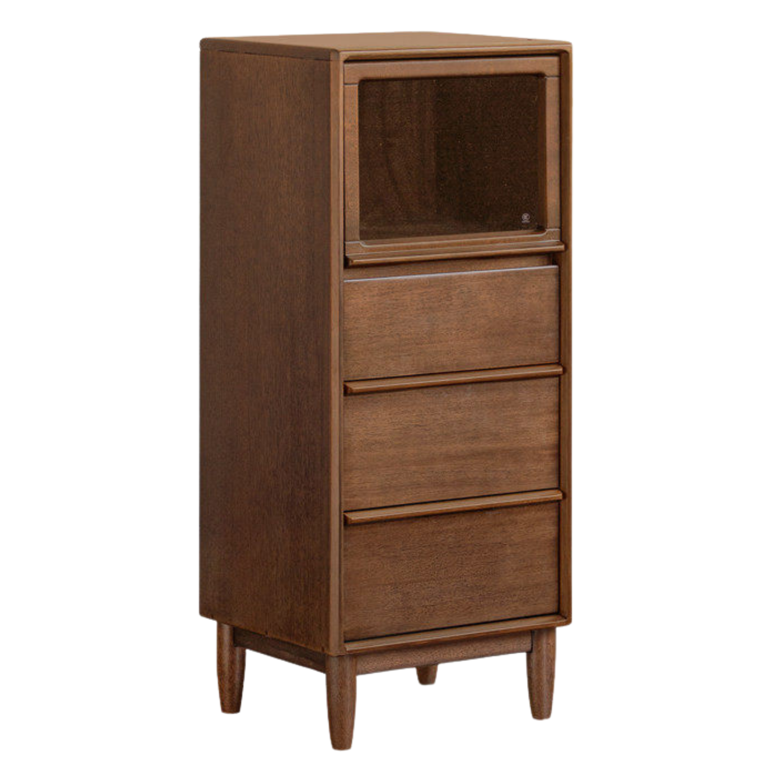 Golden Pear solid wood Side Cabinet with Enclosed Storage and Display Shelves