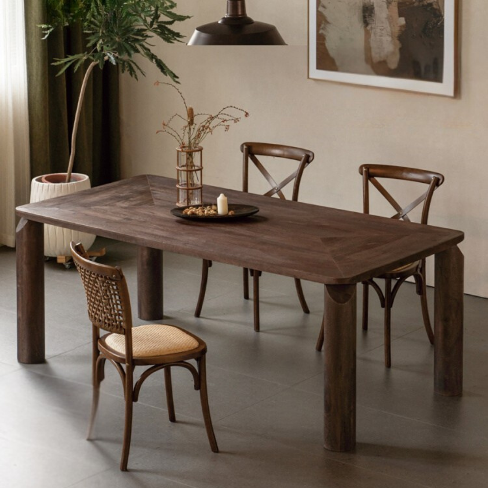 Mango Solid Wood Wabi Sabi Style Dining Table