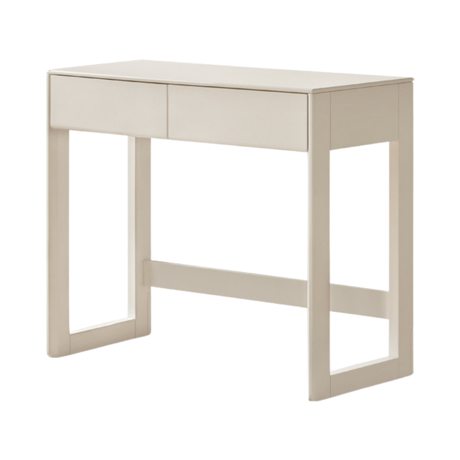 Solid Rubberwood White Cream Wind Vanity Table