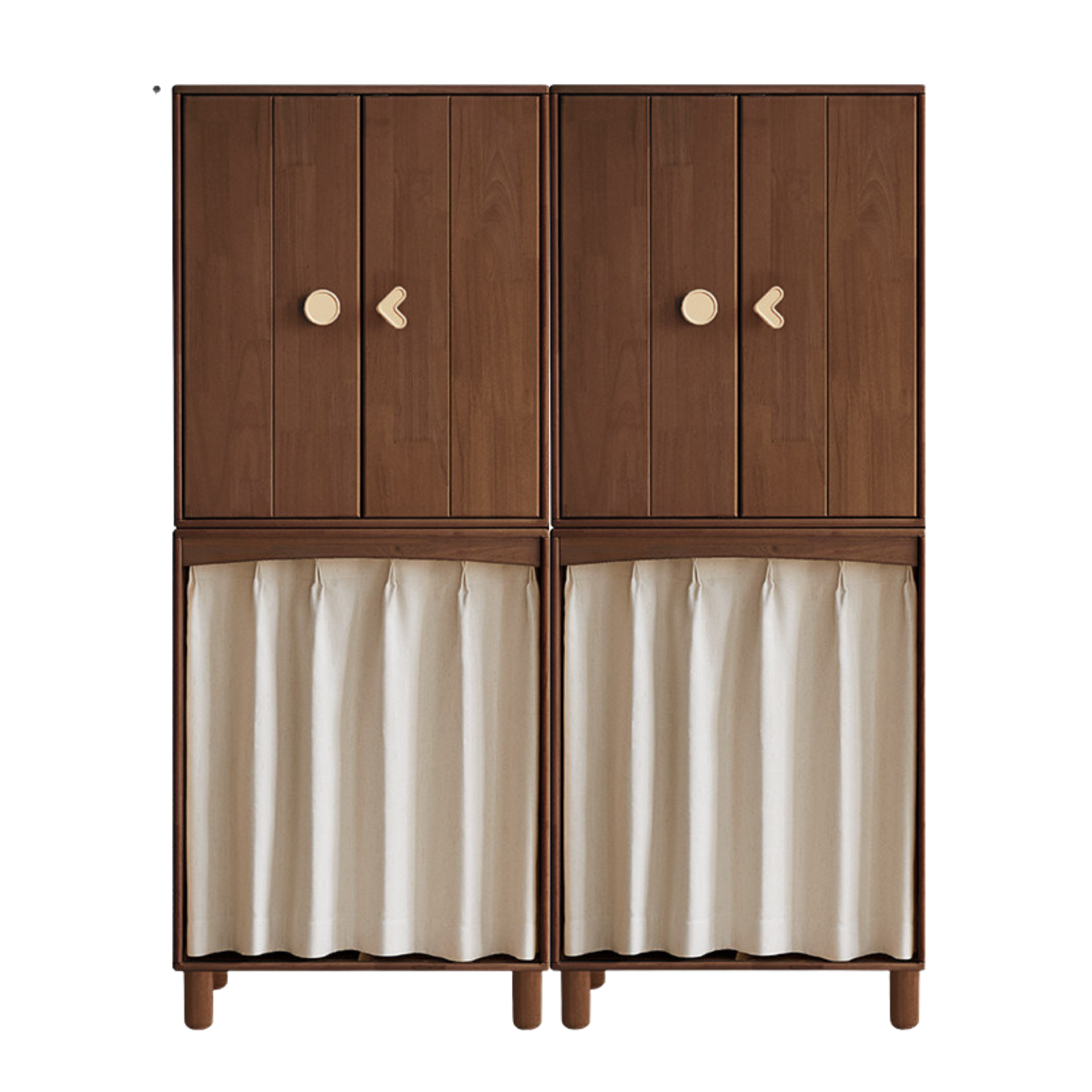 Solid Rubberwood Children's Wardrobe Combination