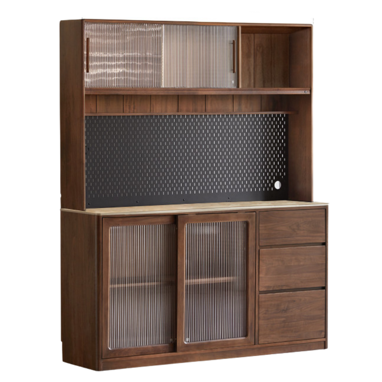 Black Walnut, Ash, Sandalwood Solid Wood Sideboard Hole Storage