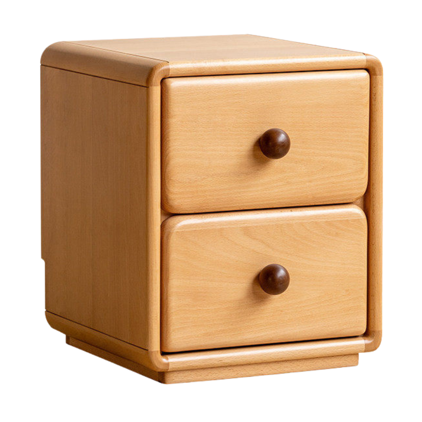 Solid Rubberwood, Beech Solid Wood Cream Style Ultra-narrow Children's Nightstand