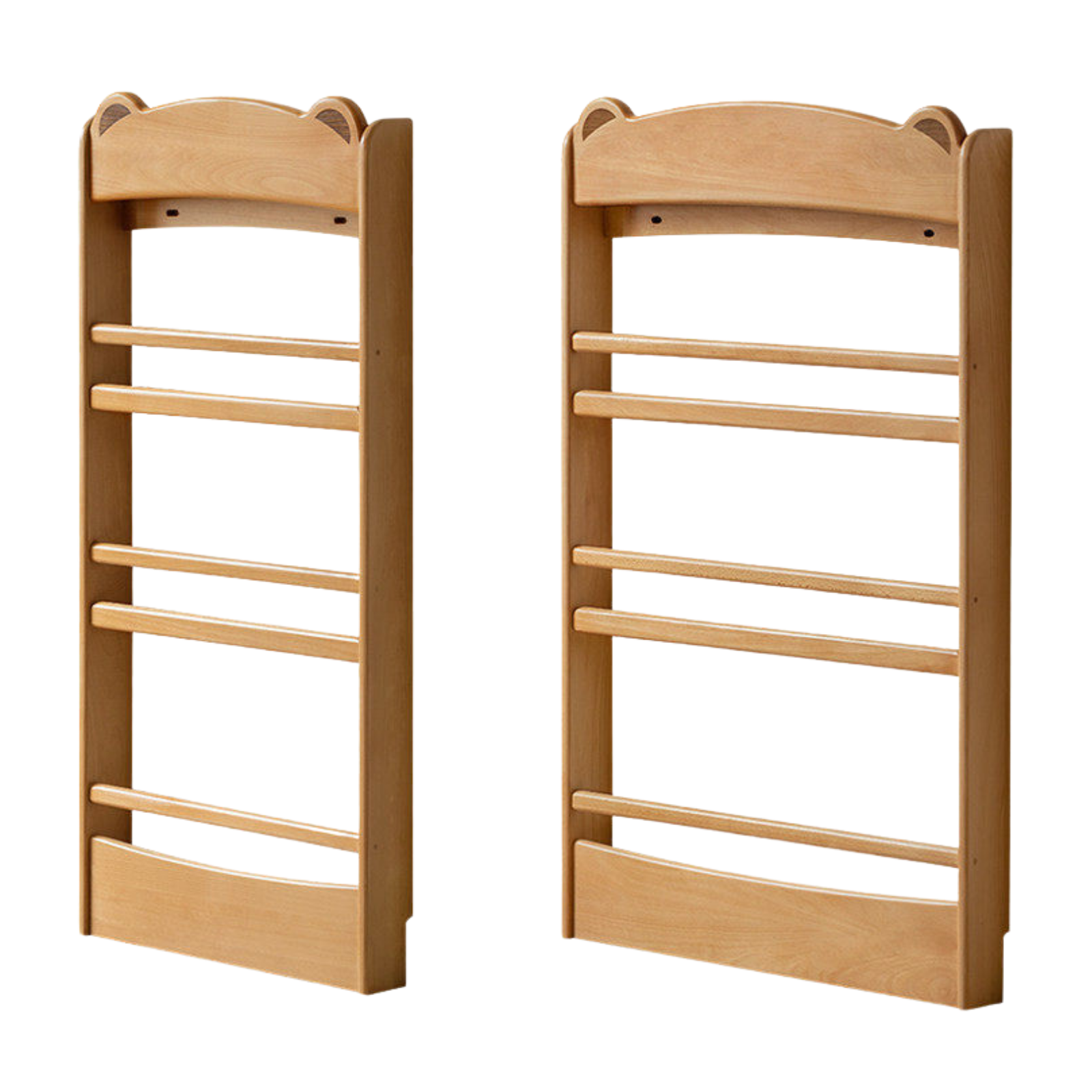 Beech Solid Wood Children's Multi-Layer Narrow Bookshelf