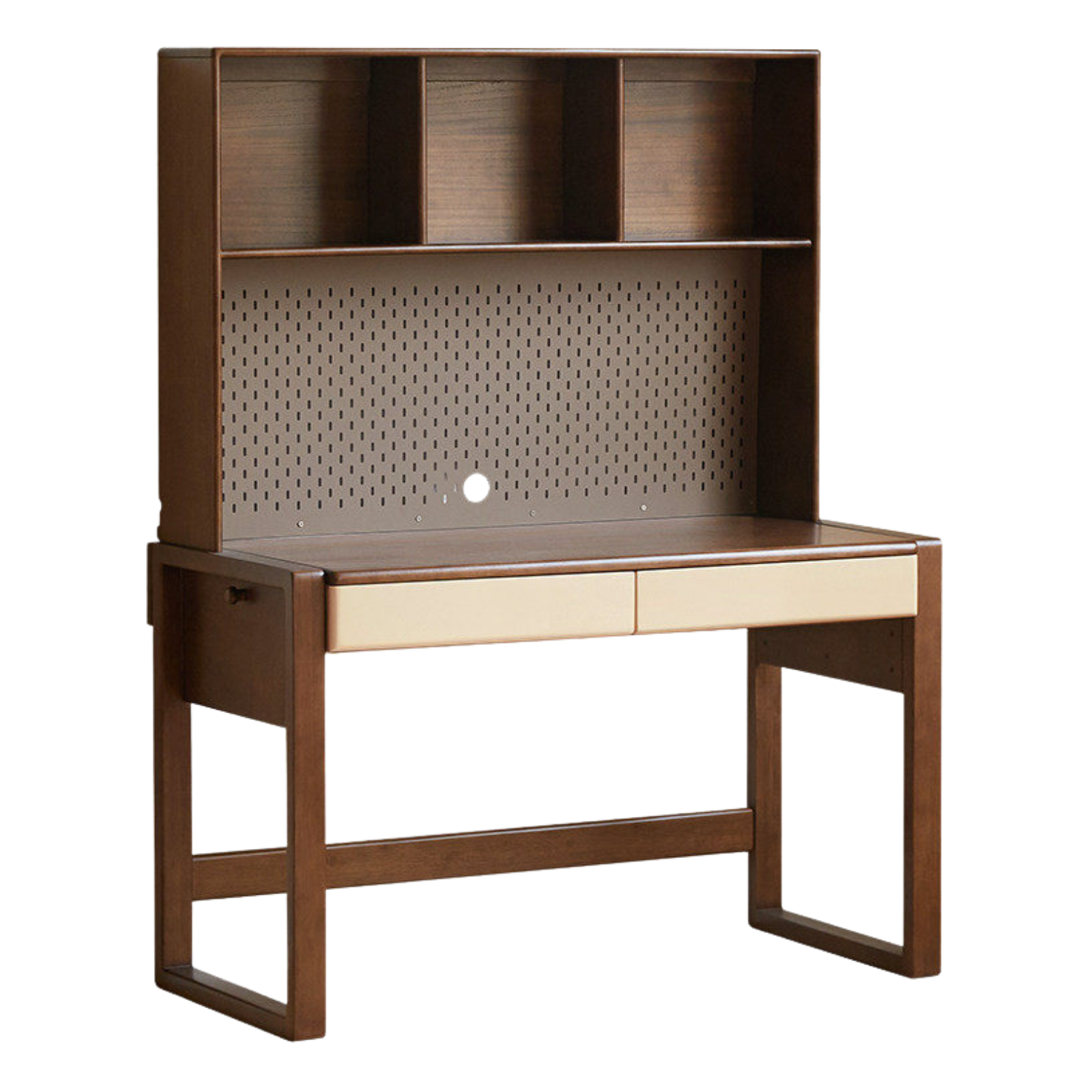 Solid Rubberwood Children's Desk With Bookshelf
