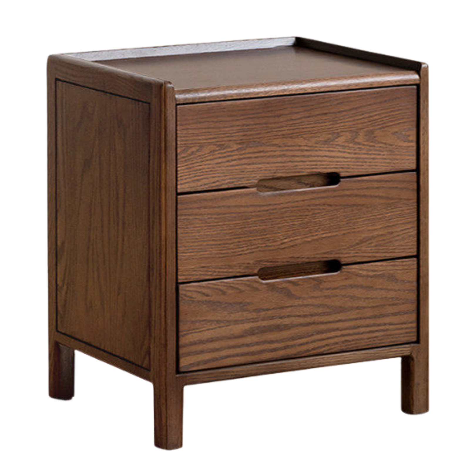 Oak Solid Wood, Solid Rubberwood Nordic Style Nightstand