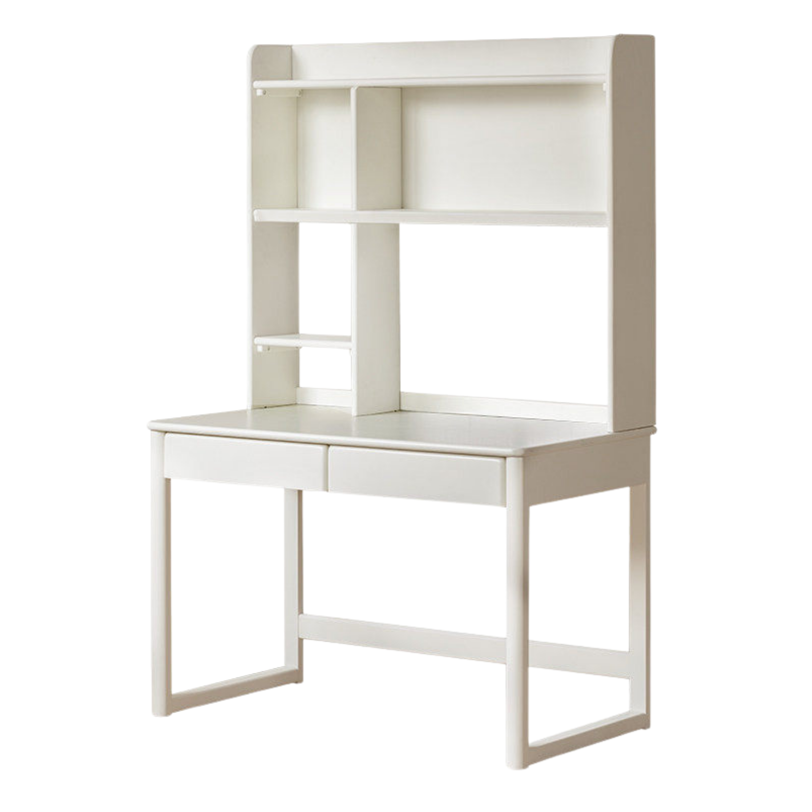 Poplar Solid Wood Cream Style Bookshelf Integrated Kids Table