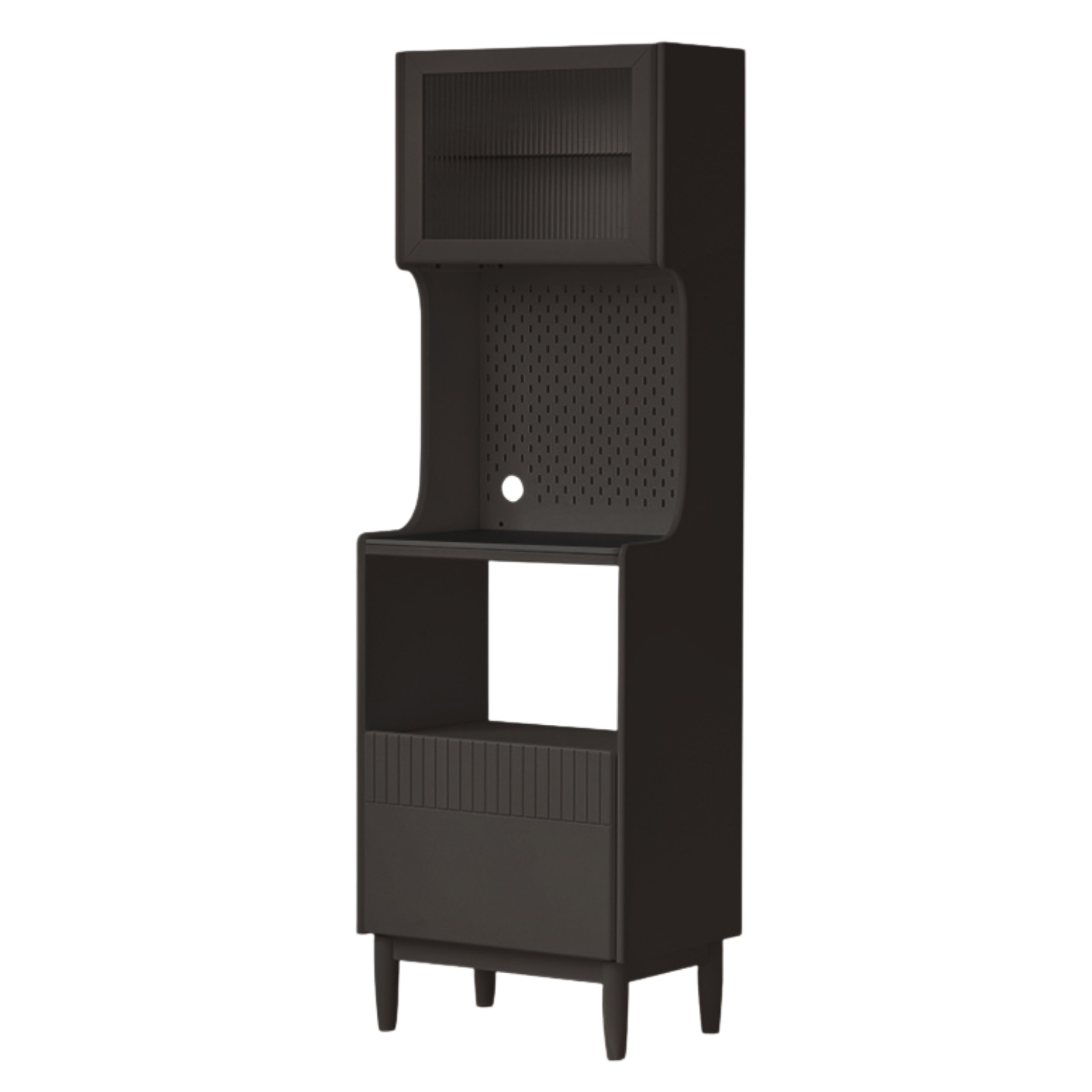 Poplar Solid Wood Sideboard Narrow Cream Style