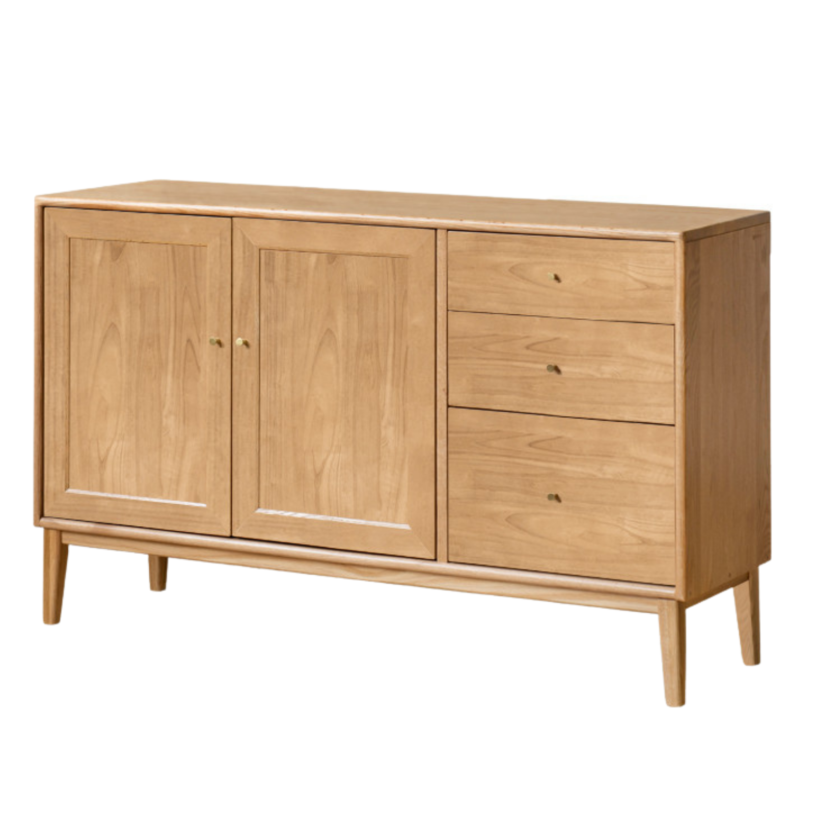 Oak Solid Wood, Solid Rubberwood Classic Sideboard