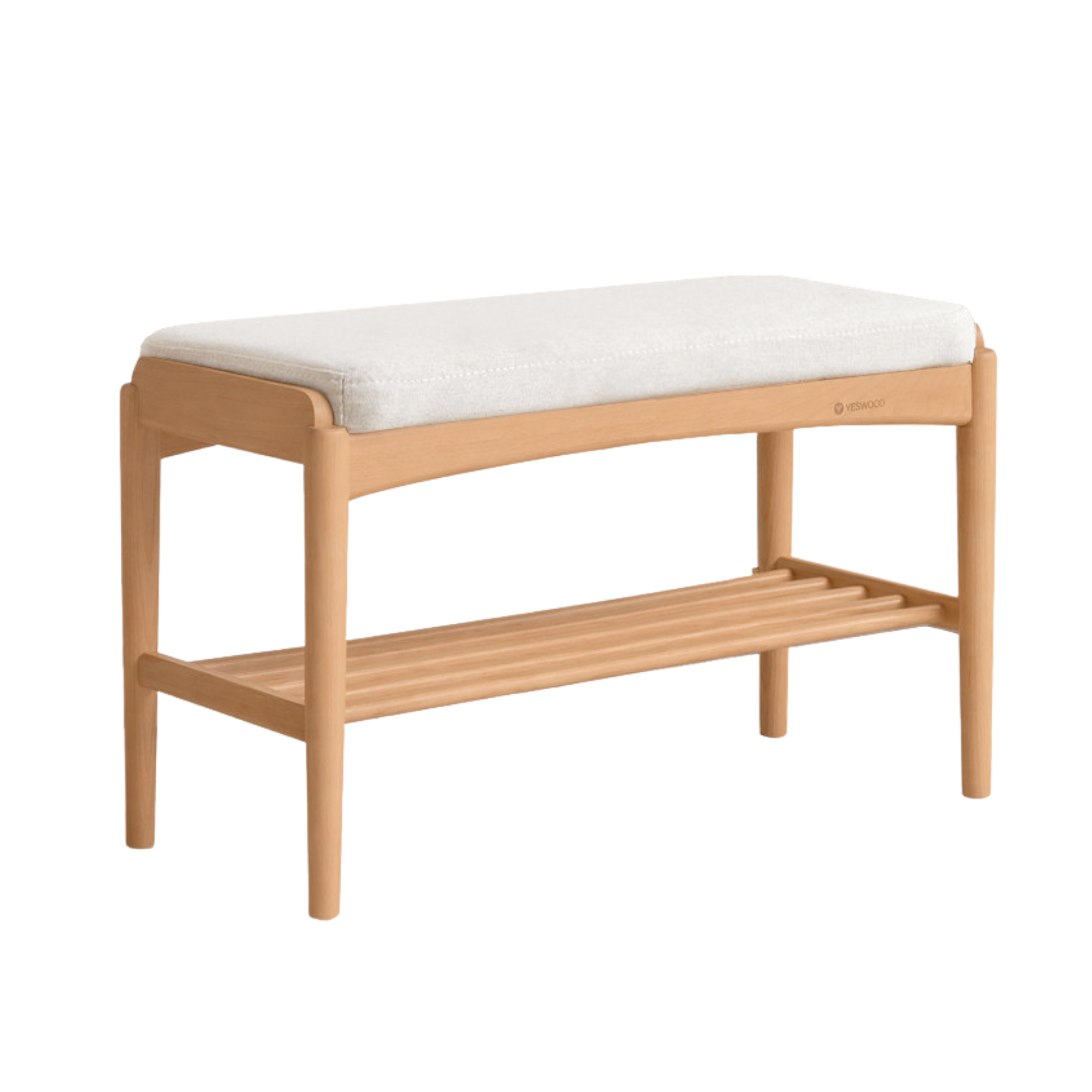 Back Walnut, Oak, Beech, Cherry Solid Wood Shoe Storage Bench