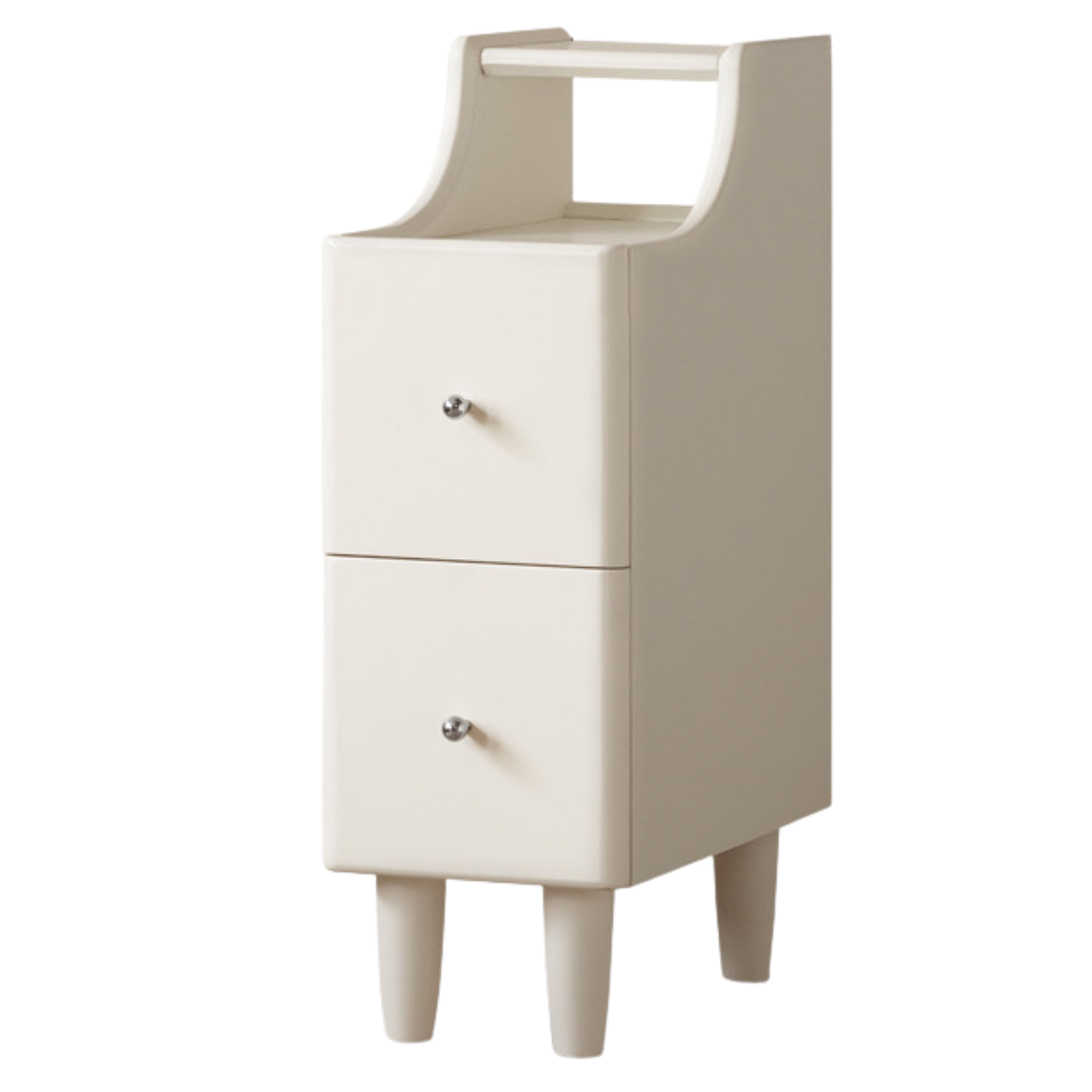 Solid Rubberwood Cream Style Nightstand