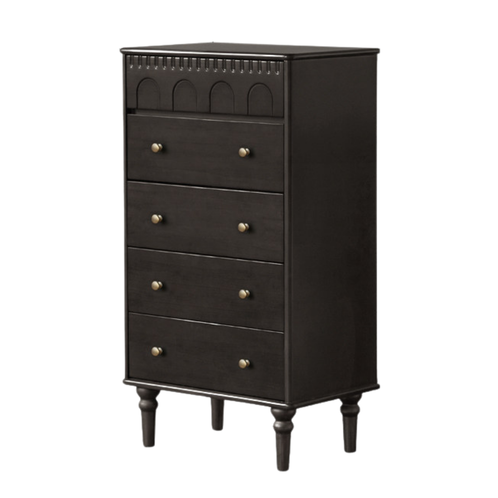 Solid RubberWood French Retro drawer cabinet
