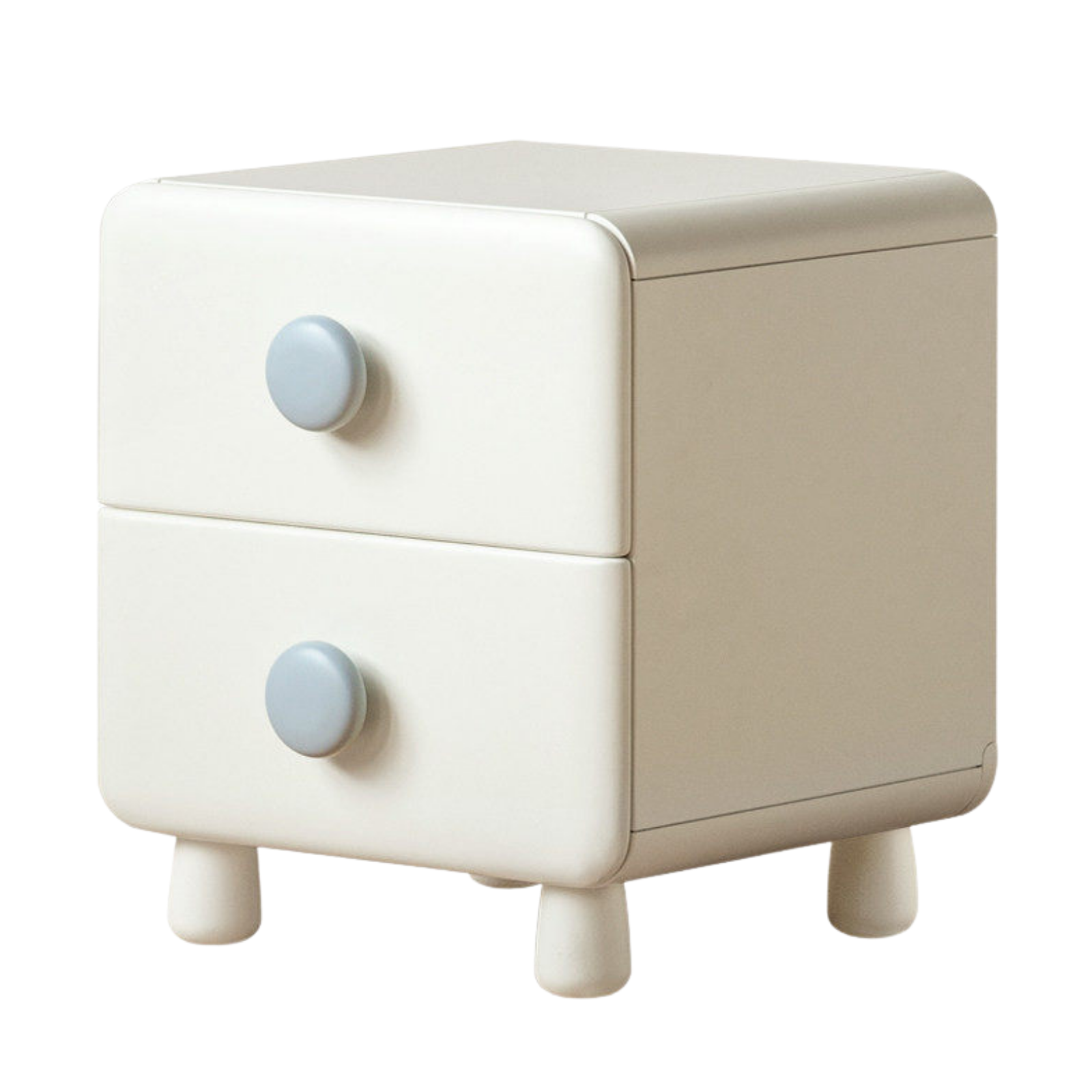 Rubber Solid Wood Cream Style Locker Kids Nightstand