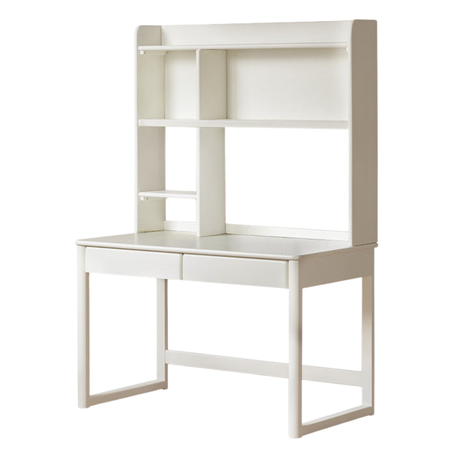 Poplar Solid Wood Cream Style Bookshelf Integrated Kids Table