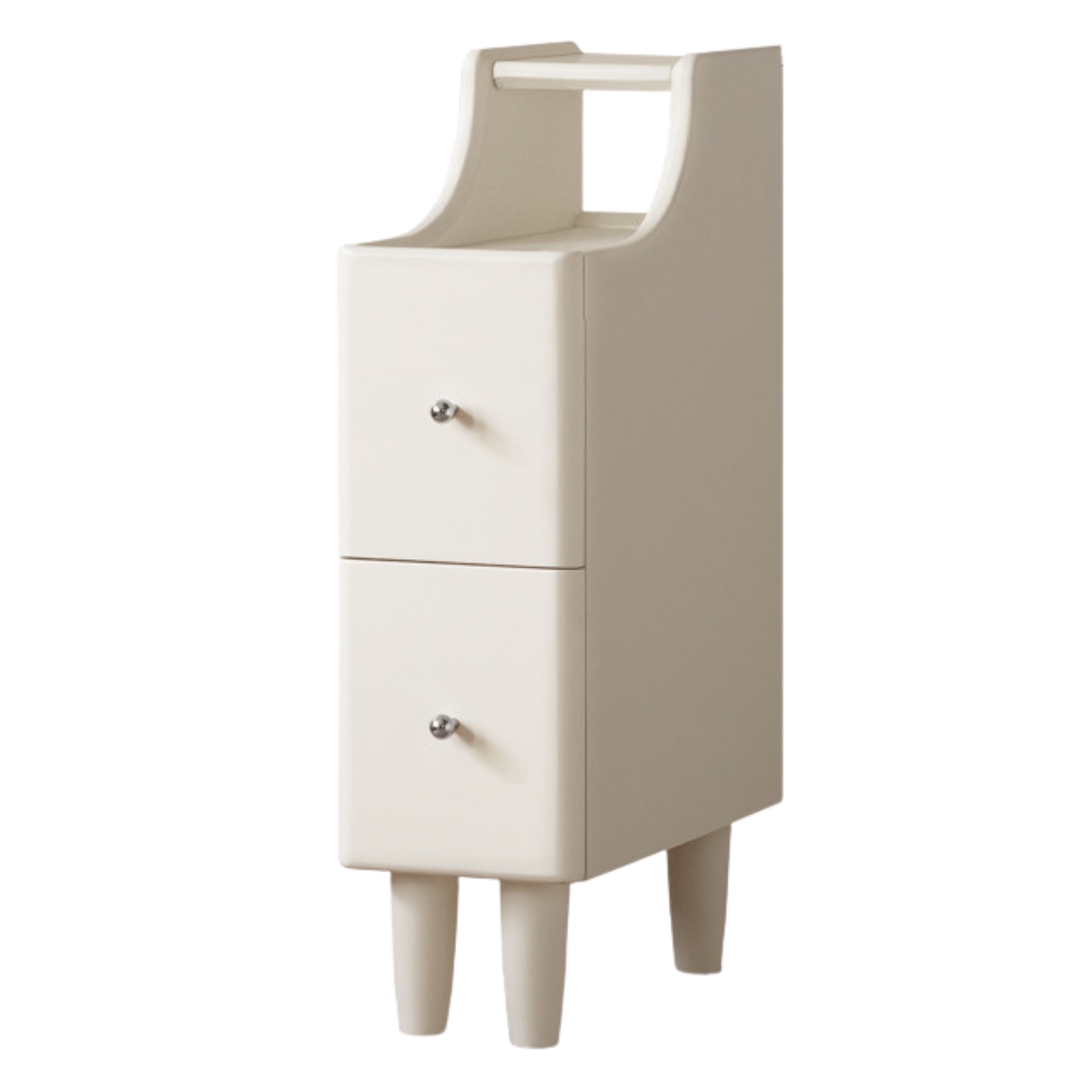 Solid Rubberwood Cream Style Nightstand