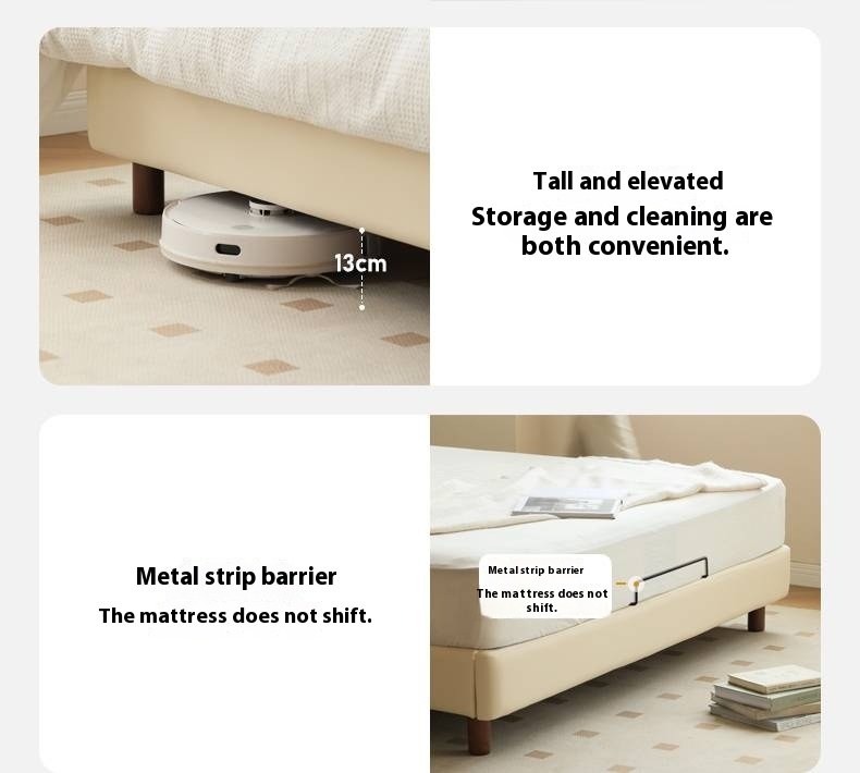 Organic Leather Art Bed Cream Cloud Soft