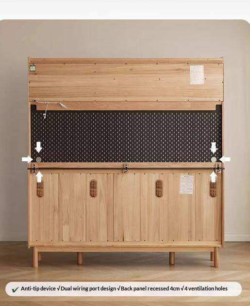 Oak, Ash Solid Wood Modern Rock Board Sideboard