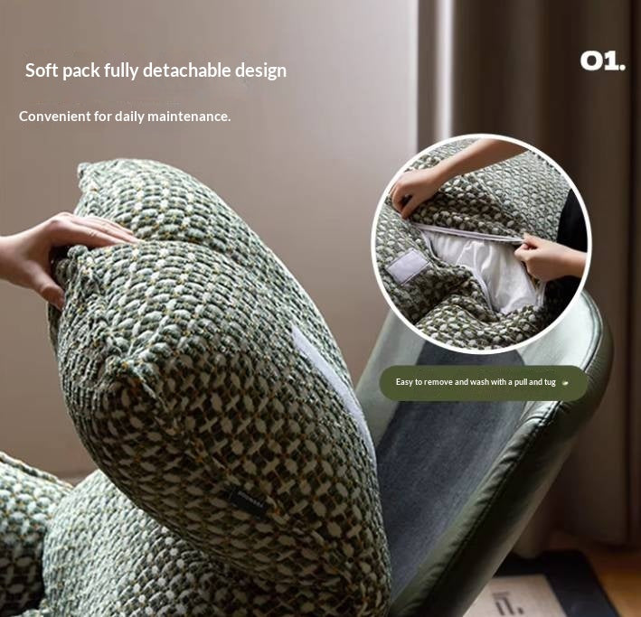 Egg Shell Rocking Lounge Chair with Upholstered Cocoon Seat and Metal Frame With Beech Legs