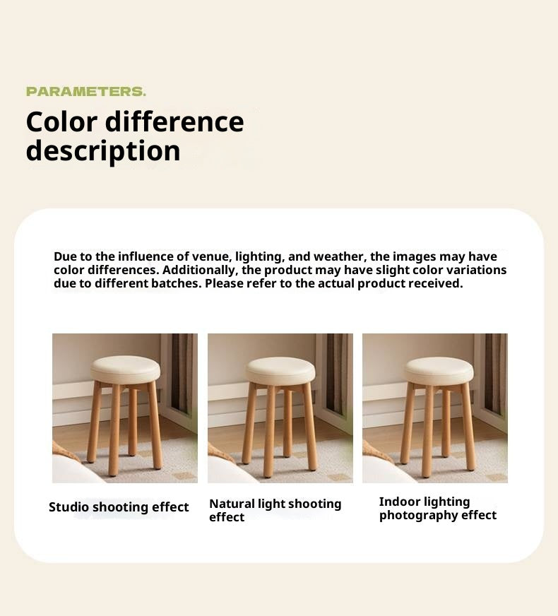 Solid Rubberwood Modern Soft Makeup Stool