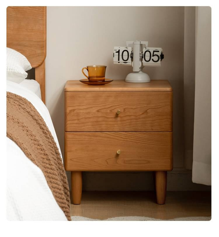 Black Walnut Solid Wood Italian Light Luxury Style Nightstand