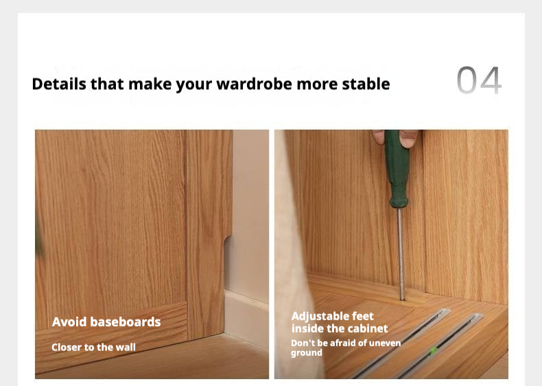 Oak Solid Wood Wardrobe Sliding Door.