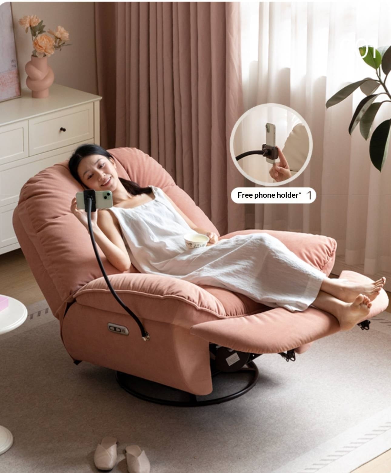 Electric Recliner Modern Casual Single Chair 240° rotation