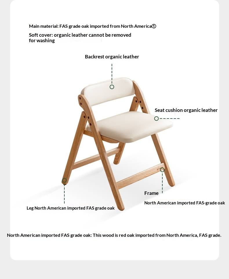 Solid Rubberwood, Oak Solid Wood Organic Leisure Folding Chair