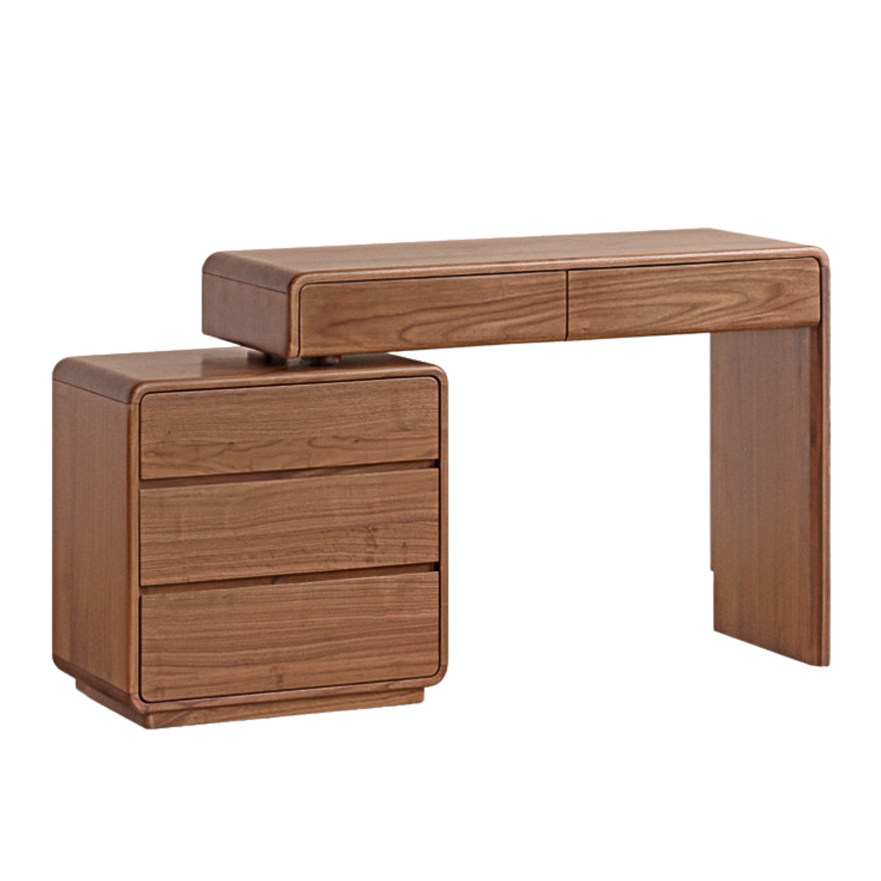 Black Walnut, Sandalwood Solid Wood Dressing Table Chest Of Drawers.