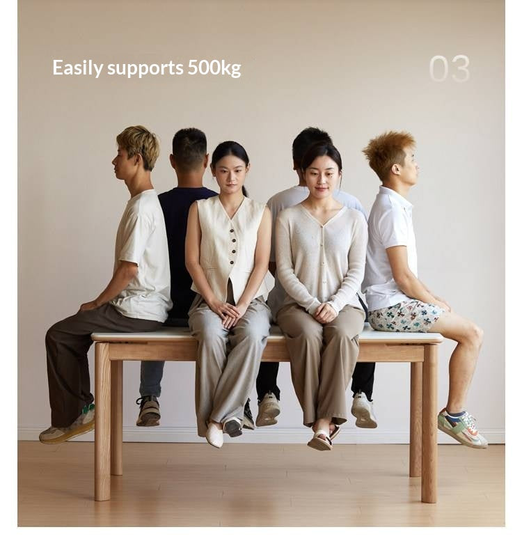 Ash, Oak Solid Wood Modern Minimalist Style Slab Dining Table